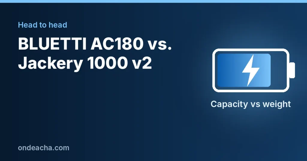 BLUETTI AC180 vs Jackery Explorer 1000 v2